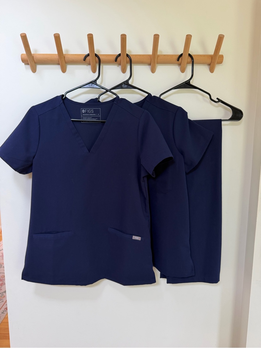 Figs Bundle, 2 Tops, 1 Pant, Navy Blue, All Size Small Regular